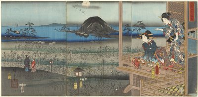 Het Tafereel van Akashi, april 1853 door Utagawa Kunisada